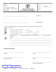 Document preview: Form AOC-218 Forcible Detainer Settlement Agreement - Kentucky