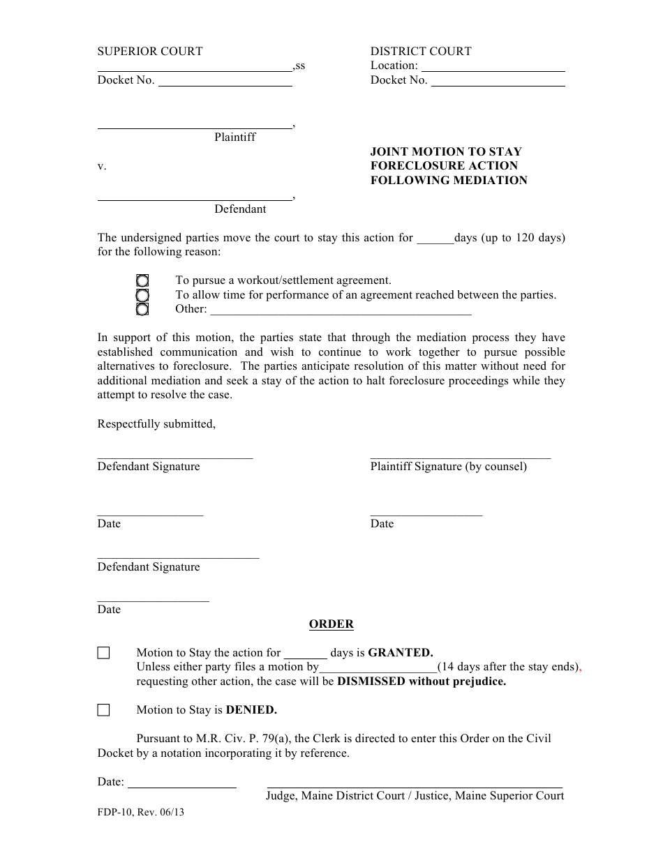 Form FDP-10 - Fill Out, Sign Online and Download Fillable PDF, Maine ...