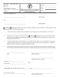 Form AOC-239.2 &quot;Affidavit of No Change in Circumstances Requiring the Filing of a Final Verified Disclosure Statement&quot; - Kentucky
