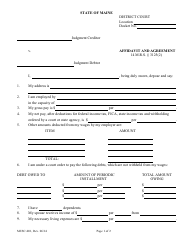 Form MJ/SC-001 Affidavit and Agreement - Maine