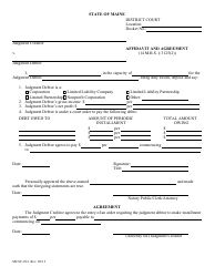 Document preview: Form MJ/SC-012 Affidavit and Agreement - Maine
