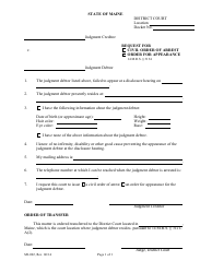 Document preview: Form MJ-002 Request for Civil Order of Arrest or Order for Appearance - Maine