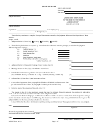 Form MJ-007 &quot;Answer by Employer to &quot;order to Withhold and Deliver&quot;&quot; - Maine