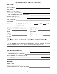 Form PA-005 &quot;Protection Order Service Information&quot; - Maine