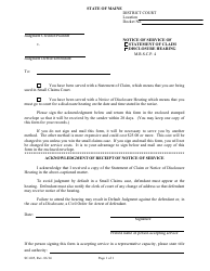 Document preview: Form SC-005 Notice of Service - Maine