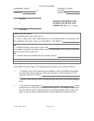 Document preview: Form CV-072 Motion for Service by Alternate Means and Affidavit - Maine
