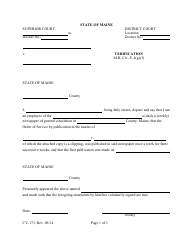 Document preview: Form CV-173 Verification - Maine