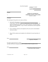 Document preview: Form CV-204 Affidavit of Service, Forcible Entry and Detainer - Maine