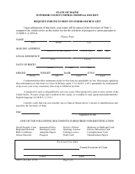 Document preview: Form CV-CR-214 Request for Inclusion on Juror Source List - Maine