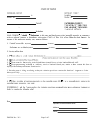 Form FM-214 &quot;Expedited Motion to Enforce Visitation for Military Members&quot; - Maine