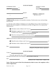 Form FM-052 &quot;Federal Affidavit&quot; - Maine