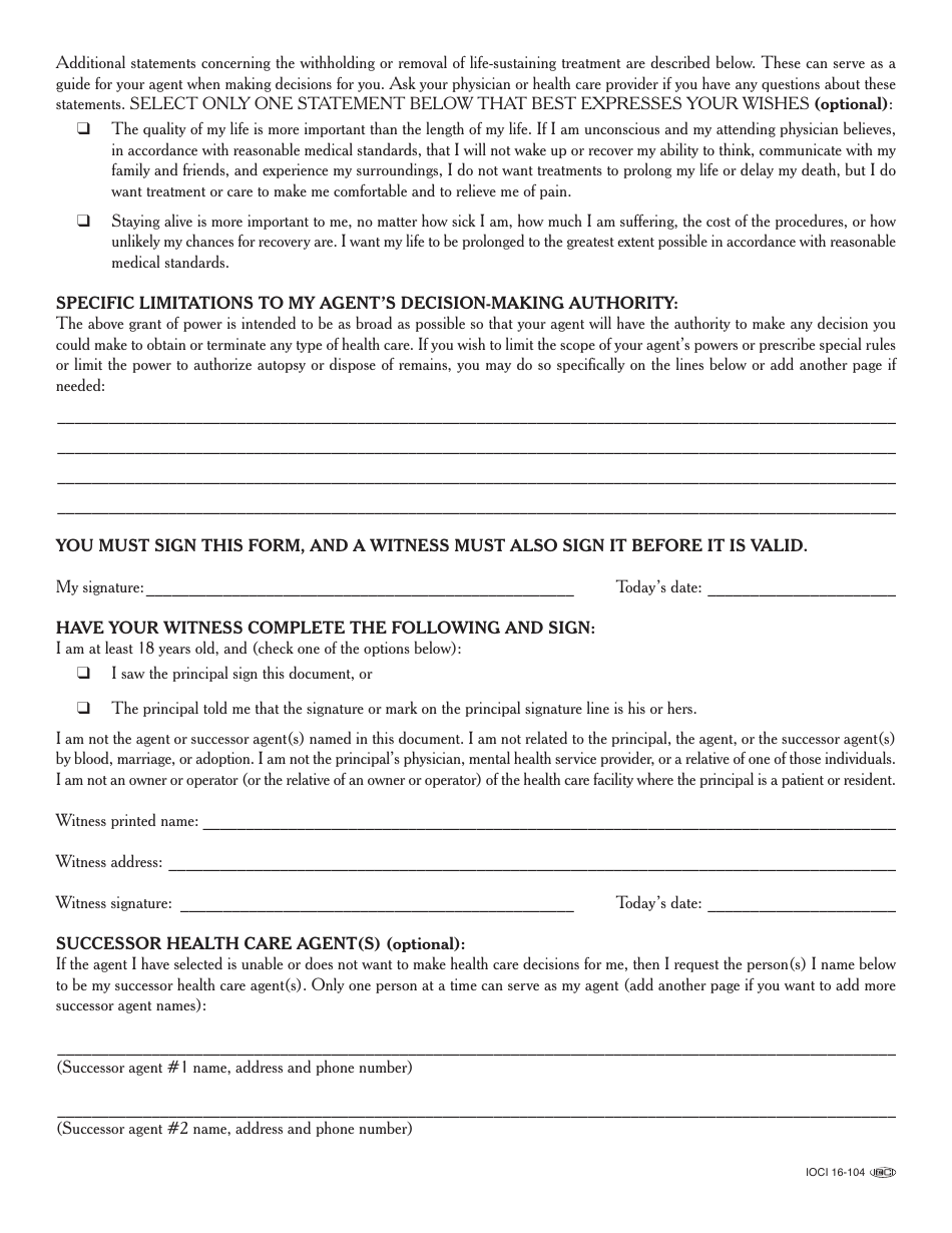 Illinois Power of Attorney for Health Care - Fill Out, Sign Online and ...