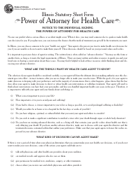 Document preview: Power of Attorney for Health Care - Illinois