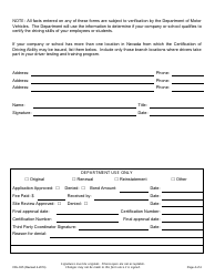 Form CDL-025 Third Party Company &amp; School Application - Nevada, Page 4