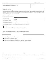 Form MC81 &quot;Request and Order for Interpreter&quot; - Michigan