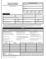 Form DHS-4574-B &quot;Assets Declaration Patient and Spouse&quot; - Michigan