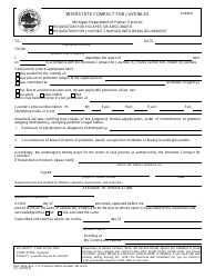 Document preview: Form DHS-3036 (ICJ Form II) Interstate Compact on Juveniles Requisition for Escapee/Absconder/Juvenile Charged Delinquent (Rendition Amendment) - Michigan