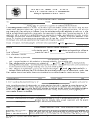 Form DHS-3040 (ICJ Form IA; ICJ Form VI) &quot;Interstate Compact for Juveniles Application for Services and Waiver&quot; - Michigan