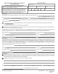 Form DHS-8A &quot;Irrevocable Funeral Contract Certification&quot; - Michigan