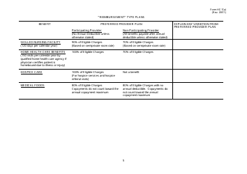 Form HC-7(A) Reimbursement Type Plans - Hawaii, Page 5