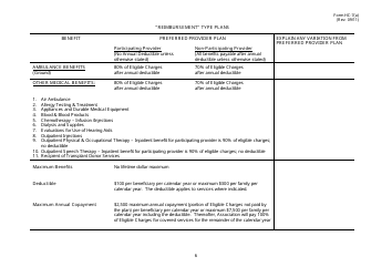 Form HC-7(A) Reimbursement Type Plans - Hawaii, Page 6