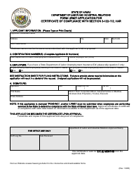 Form LIR27 Application for Certificate of Compliance With Section 3-122-112, Har - Hawaii, Page 2