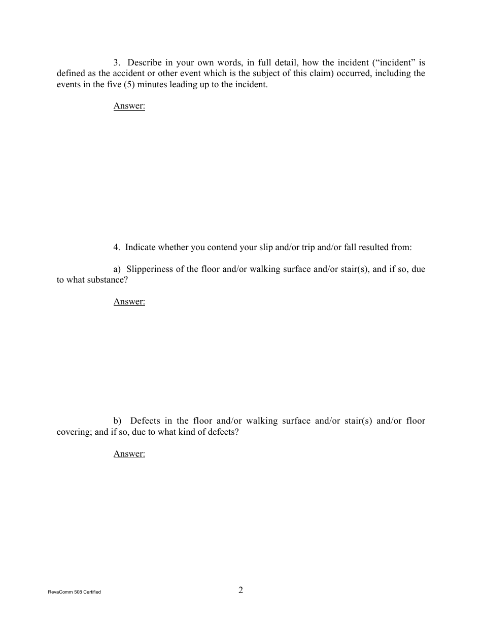 Form 1C-P-526 Interrogatories to Plaintiff (Slip / Trip / Fall) - Hawaii, Page 2