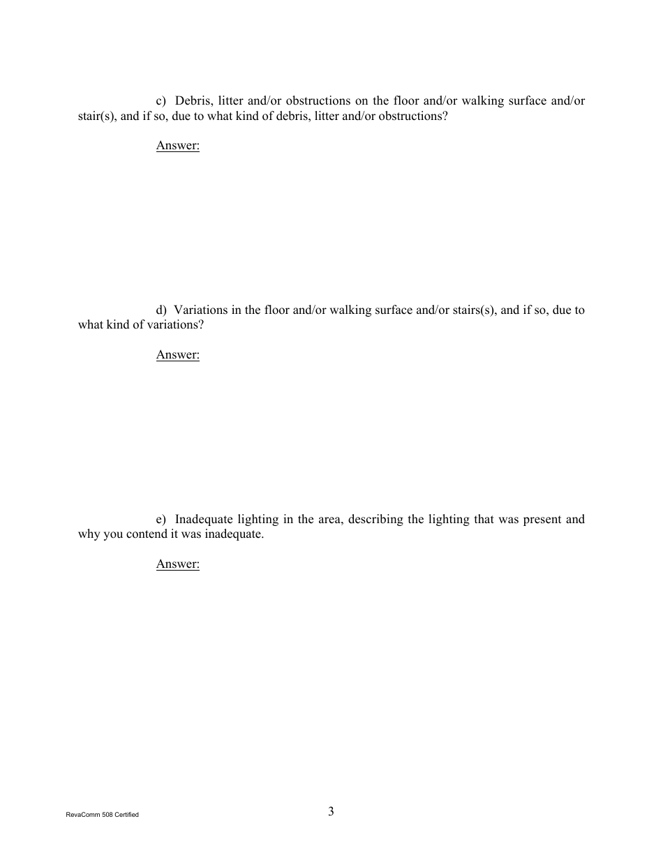 Form 1C-P-526 Interrogatories to Plaintiff (Slip / Trip / Fall) - Hawaii, Page 3
