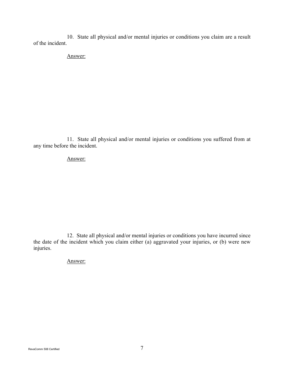 Form 1C-P-526 Interrogatories to Plaintiff (Slip / Trip / Fall) - Hawaii, Page 7