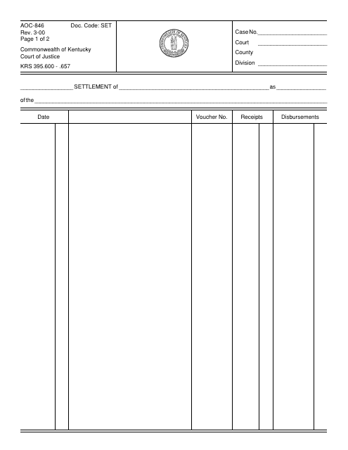 Form AOC-846  Printable Pdf