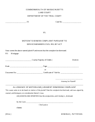Motion to Dismiss Complaint Pursuant to Servicemembers Civil Relief Act - Massachusetts, Page 2