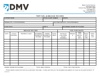 Document preview: Form MC096 Trip Fuel & Mileage Record - Nevada
