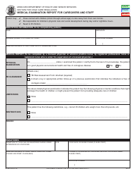 Document preview: Form MO580-1879 Medical Examination Report for Caregivers and Staff - Missouri