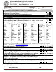 Document preview: Form MO580-3015 Tuberculosis (Tb) Risk Assessment Form - Missouri