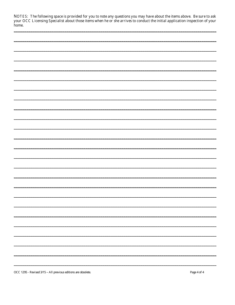 Form OCC1295 Family Child Care Home Self-assessment Guide - Maryland, Page 4