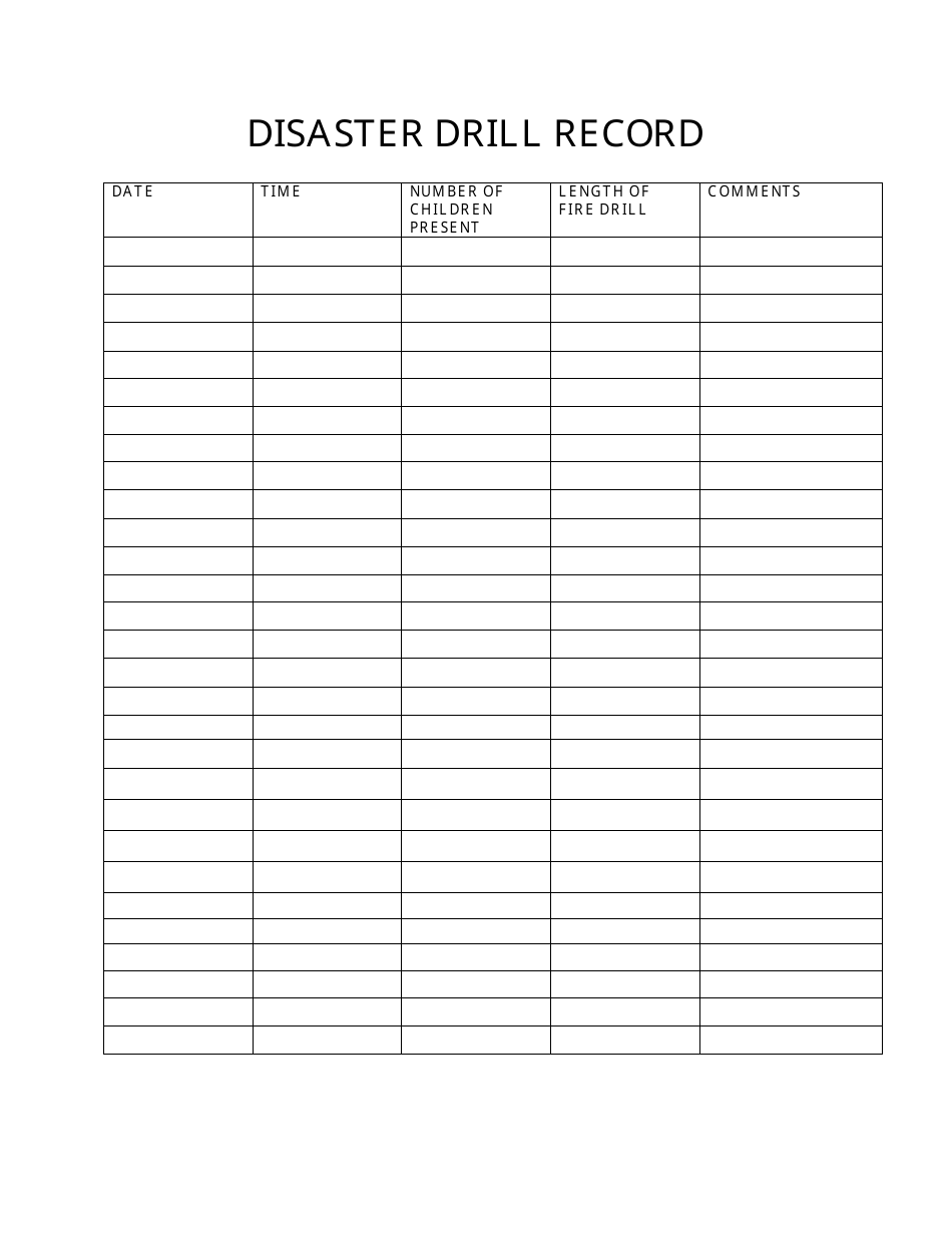 Maryland Disaster Drill Record Fill Out Sign Online And Download PDF 