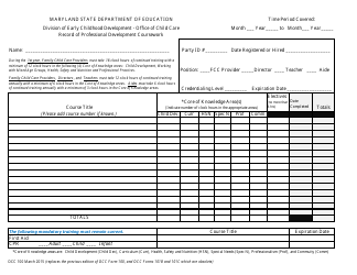 Form OCC100 Download Printable PDF or Fill Online Record of ...