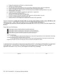 Form OCC349 &quot;Application to Resume Service&quot; - Maryland, Page 3