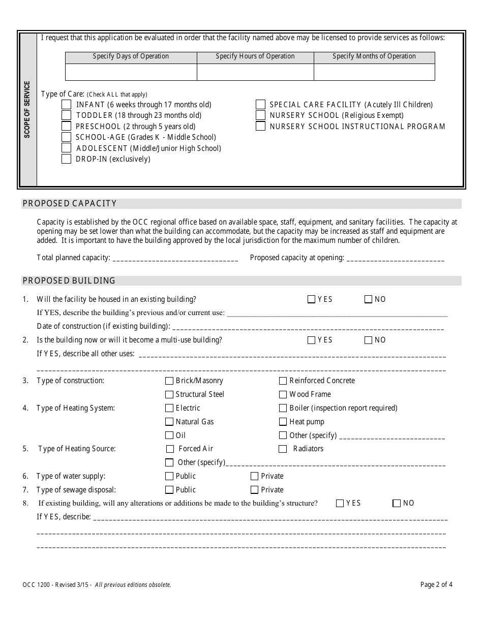 Form OCC1200 - Fill Out, Sign Online and Download Printable PDF ...