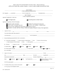 Form OCC1240 &quot;Application for Large Family Child Care Home Registration&quot; - Maryland