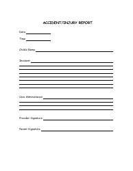 Document preview: Accident/Injury Report