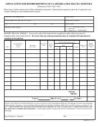 Form D-26 Application for Reimbursement of Claim Related Travel Expenses - Nevada
