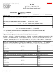 Form R-24 Qualified Rehabilitation Consultant Firm Application - Minnesota