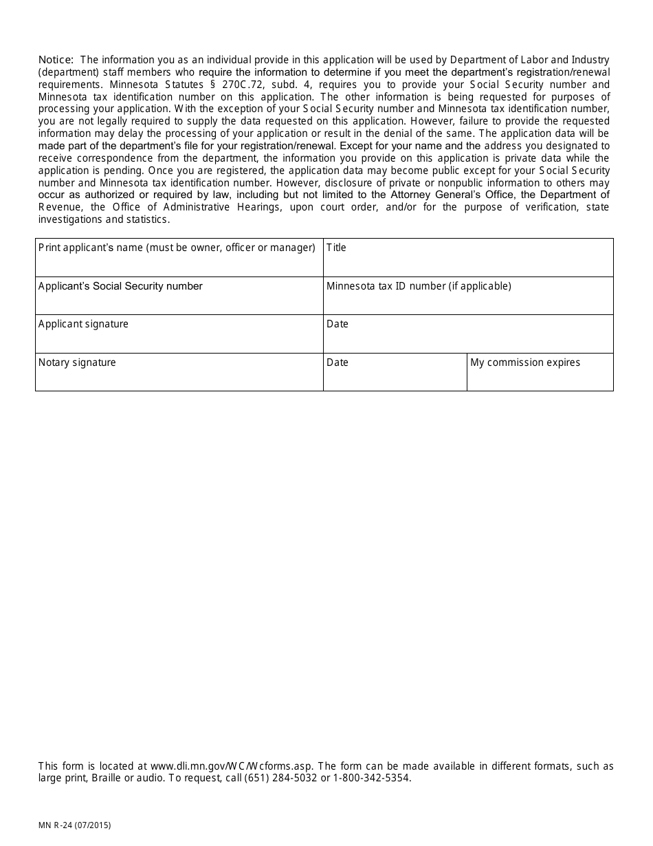 Form R-24 Qualified Rehabilitation Consultant Firm Application - Minnesota, Page 3