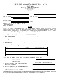 Document preview: Form WCB-150 Petition for Award of Compensation - Fatal - Maine
