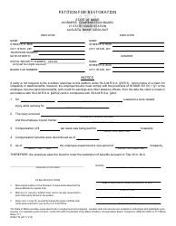 Form WCB-170 &quot;Petition for Restoration&quot; - Maine