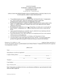Form WCB-266 Application for Predetermination of Independent Contractor Status to Establish a Rebuttable Presumption - Maine, Page 2