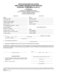 Form WCB-320 &quot;Application for Evaluation Employment Rehabilitation Services Pursuant to 39-a M.r.s.a. 217(1)&quot; - Maine