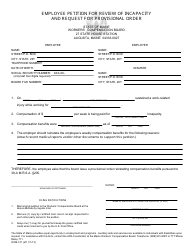 Document preview: Form WCB-121 Employee Petition for Review of Incapacity and Request for Provisional Order - Maine
