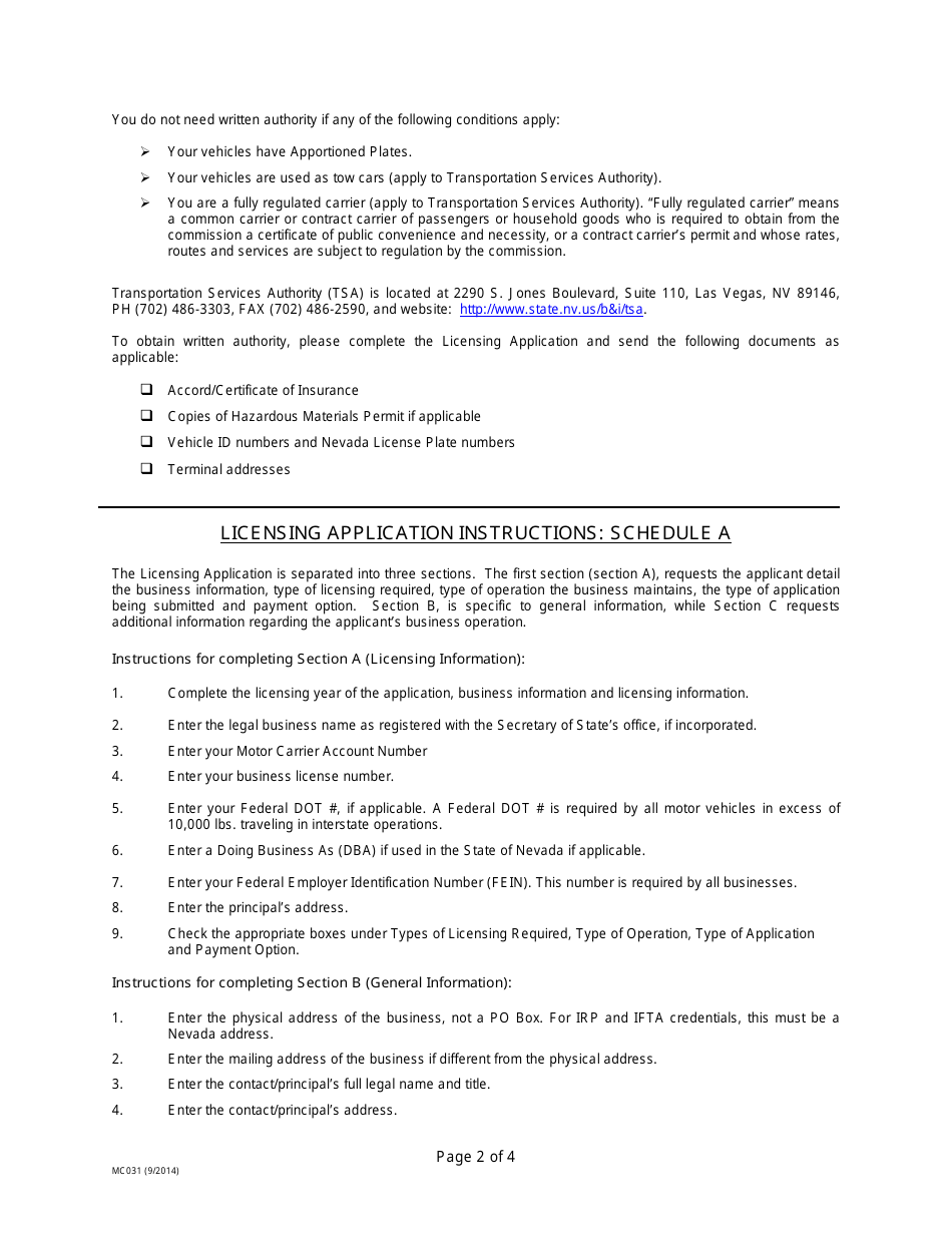 Download Instructions For Form MC011, MC003 Schedule A, B PDF ...